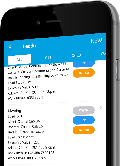 View lead results in Formitize app
