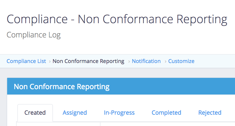 Compliance Register in Formitize
