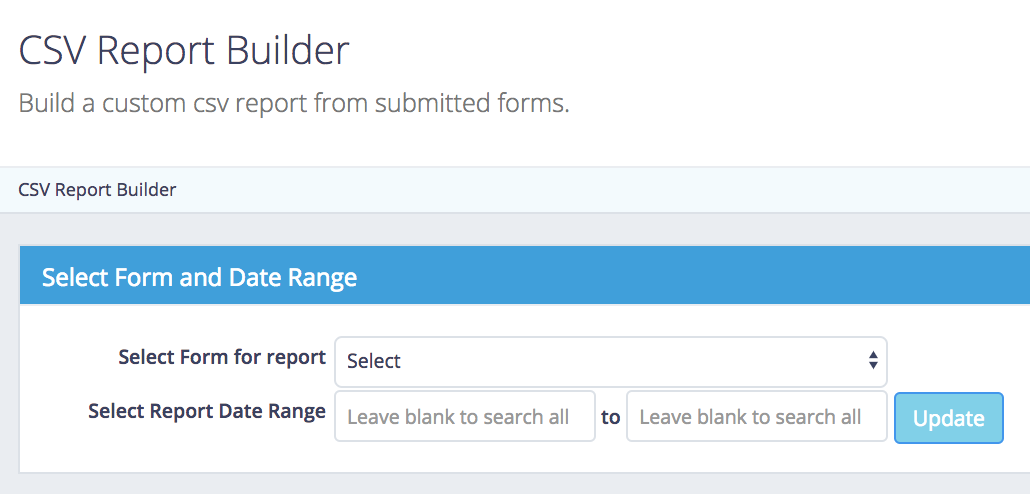 CSV Report Builder in Formitize